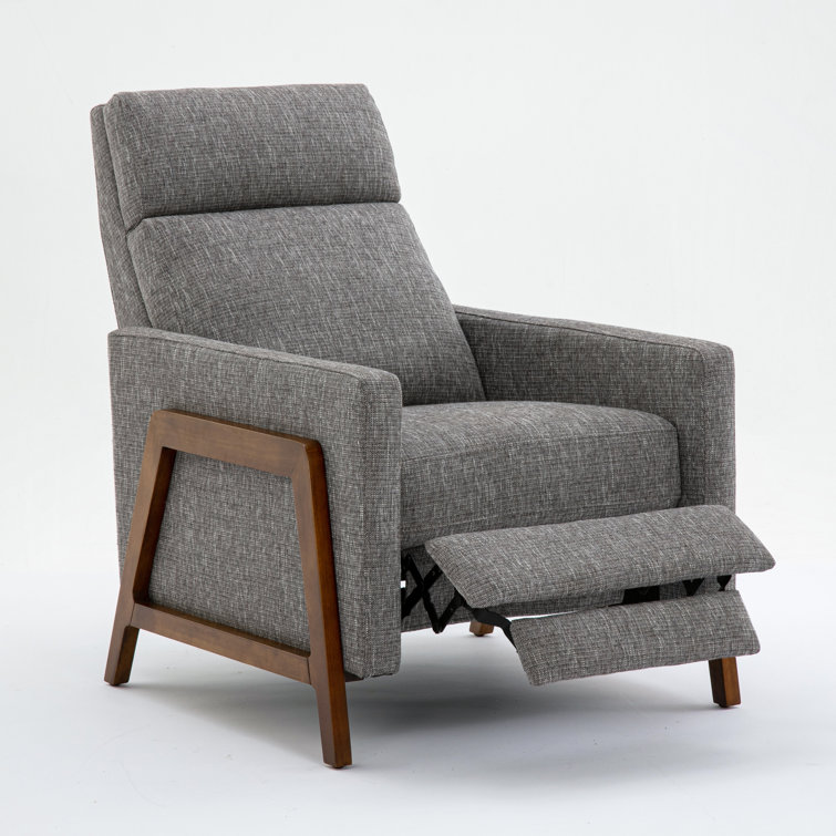 Veneto Ashen Grey Wood Manual Push Back Recliner
