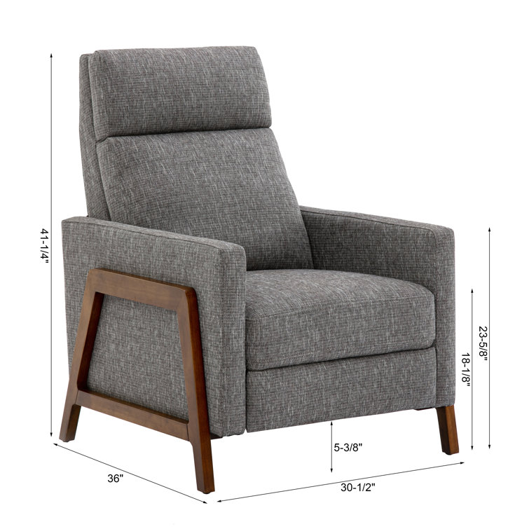 Veneto Ashen Grey Wood Manual Push Back Recliner