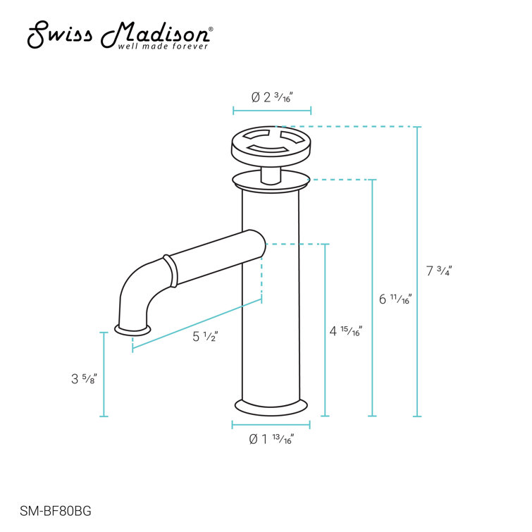 Avallon Brushed Gold Single-Handle Bathroom Faucet