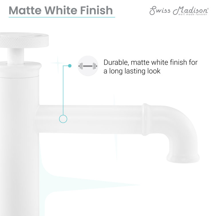 Matte White Nickel Single-Handle High Arc Bathroom Faucet