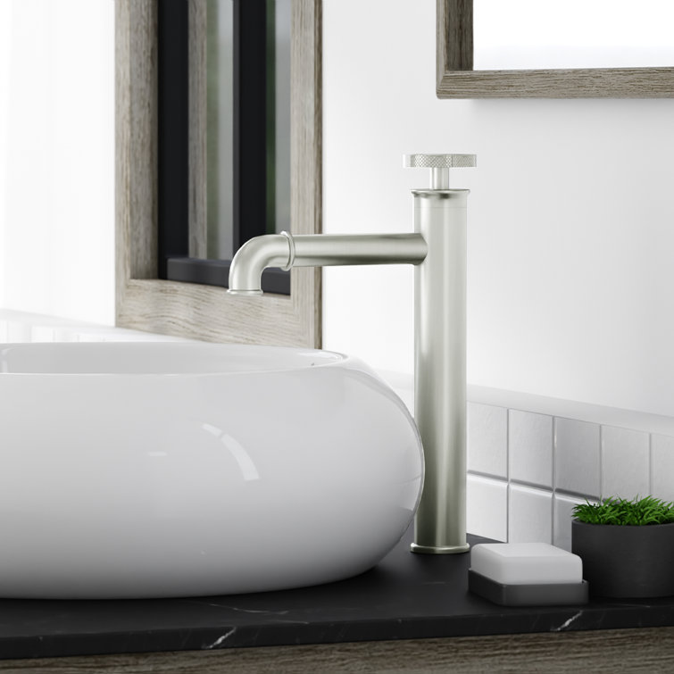 Brushed Nickel High Arc Single Handle Bathroom Faucet