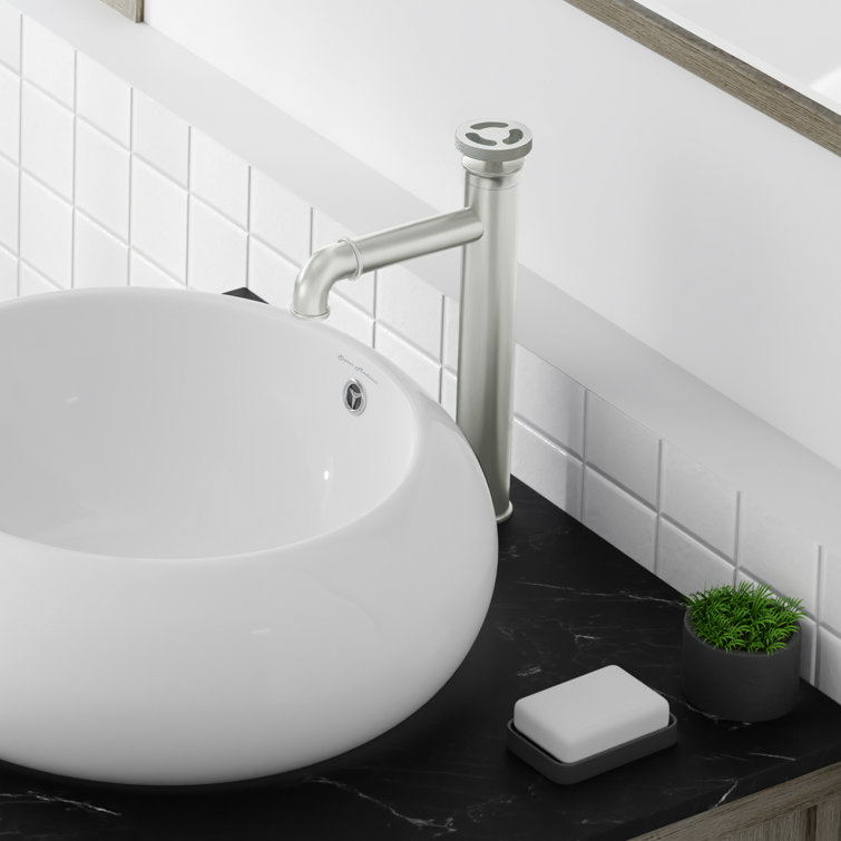 Brushed Nickel High Arc Single Handle Bathroom Faucet