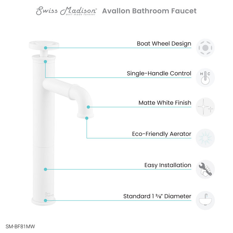 Matte White Nickel Single-Handle High Arc Bathroom Faucet