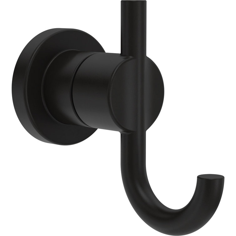 Matte Black Double Wall Mounted Towel and Robe Hook