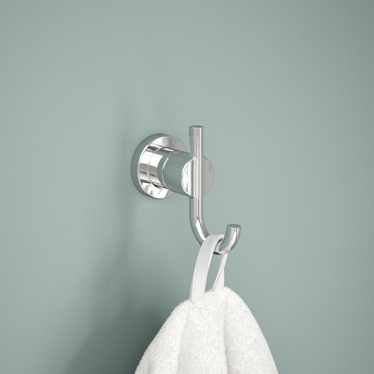 Polished Chrome Modern Double Wall-Mounted Towel Hook