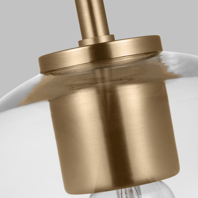 Gold Globe Glass Pendant Light with Adjustable Rod