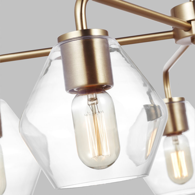 Orley Vintage Industrial Brass 5-Light Outdoor Chandelier