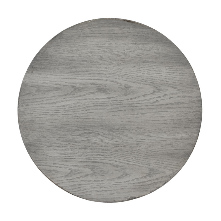 Aphra Modern Round 16" Wood Side Table in Powder Gray