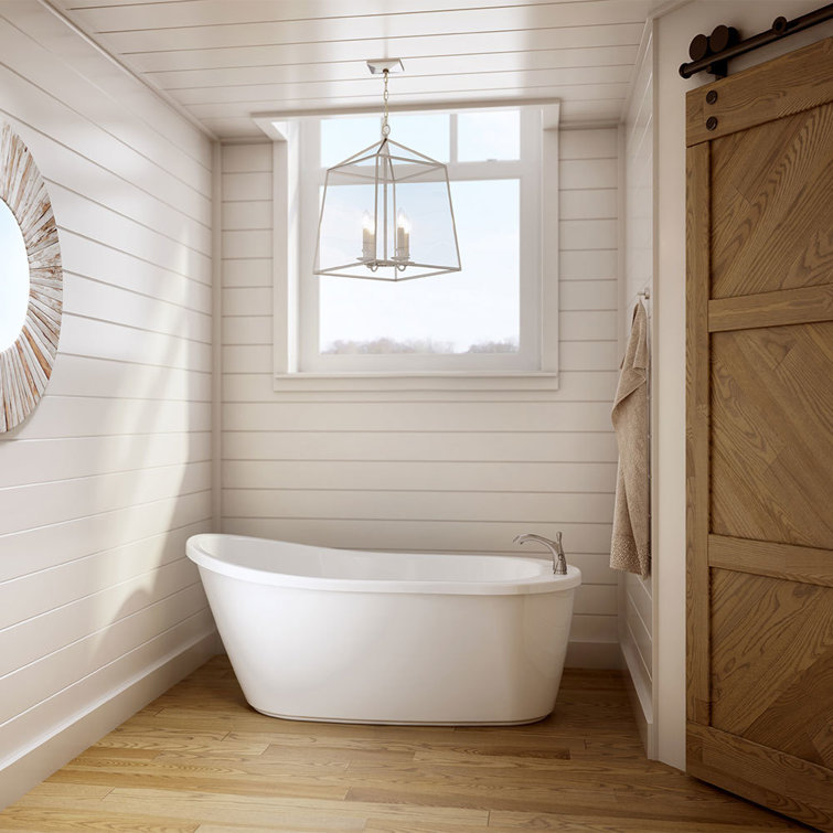 Arietta 59" White Freestanding Acrylic Soaking Bathtub