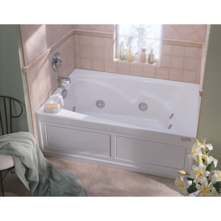 Cetra 60" x 36" White Acrylic Alcove Whirlpool Bathtub