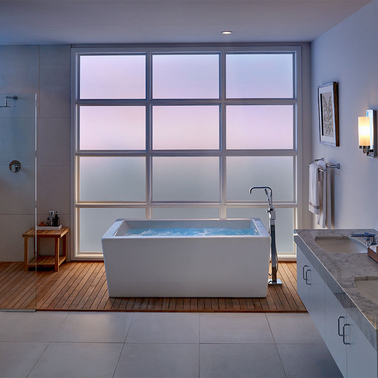 Bianca 66" White Acrylic Freestanding Soaking Bathtub