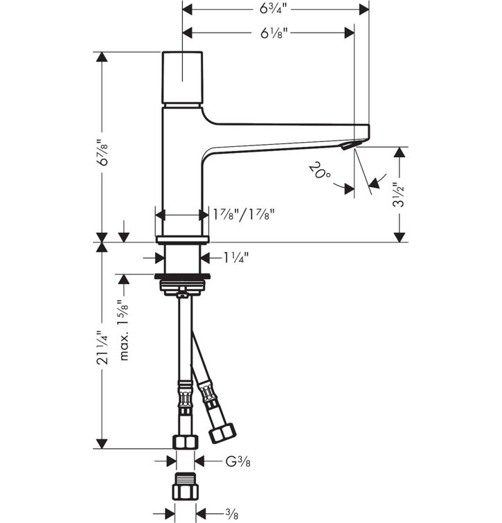 SleekFlow Brushed Nickel Single Hole Modern Bathroom Faucet