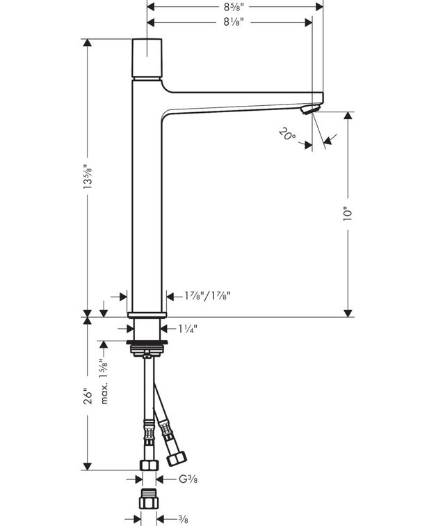 Sleek European Brushed Nickel Single Hole Vessel Bathroom Faucet