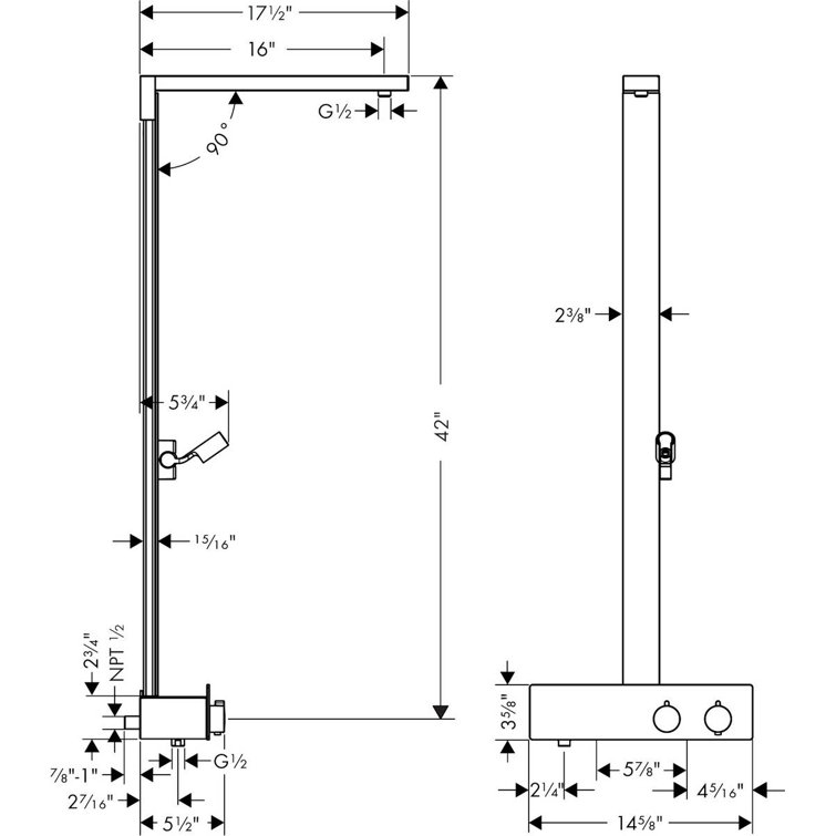 Chrome Adjustable Height Multi-head Shower System