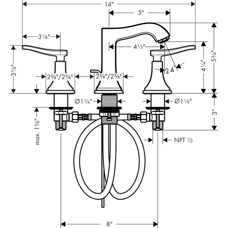 Brushed Bronze Modern Widespread Bathroom Faucet