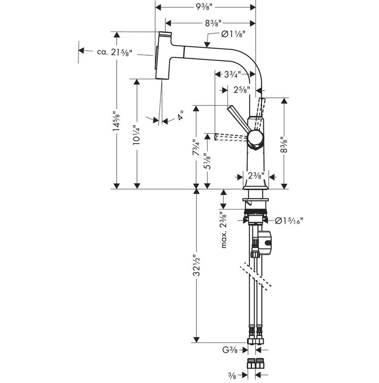 Locarno HighArc 14.6" Steel Optic Stainless Steel Kitchen Faucet