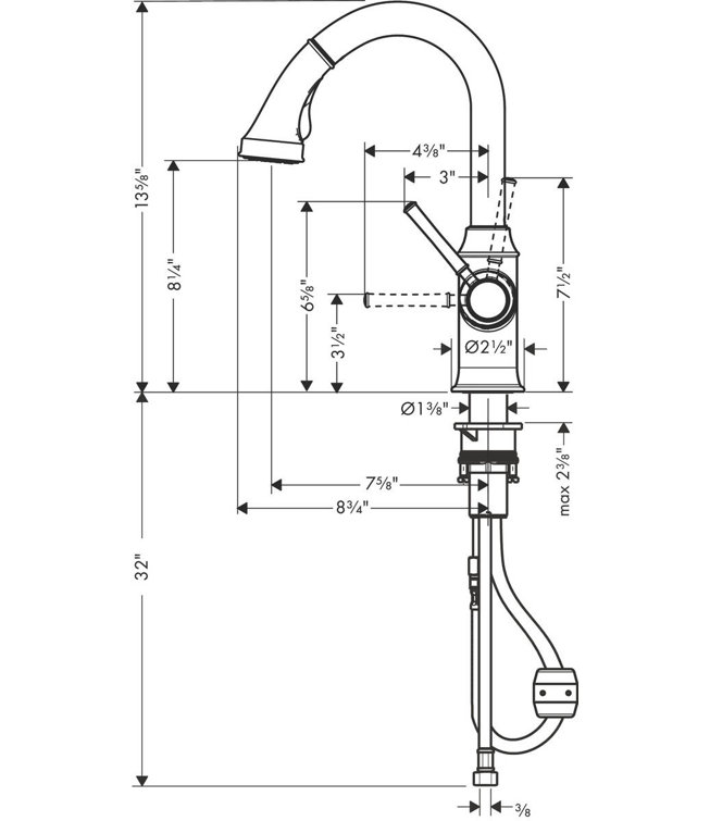 Stainless Steel Pull-Out Spray Kitchen Faucet with Single Handle