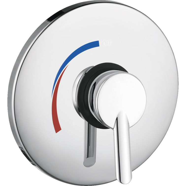 Chrome Wall-Mounted Lever Shower Trim with Brushed Nickel Finish