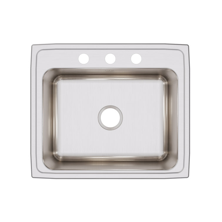 Lustertone Classic 25"x21" Stainless Steel Drop-In Kitchen Sink