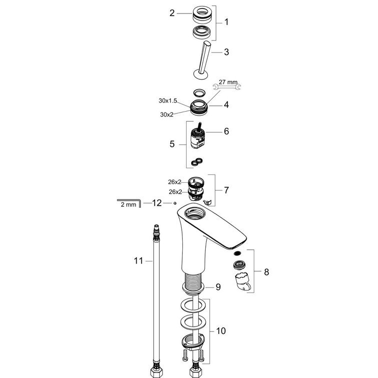 Puravida White and Chrome Single Hole Bathroom Faucet