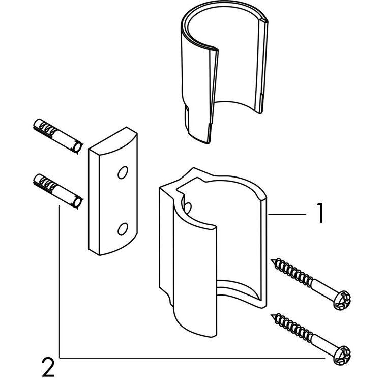 Chrome Wall-Mounted Shower Bracket