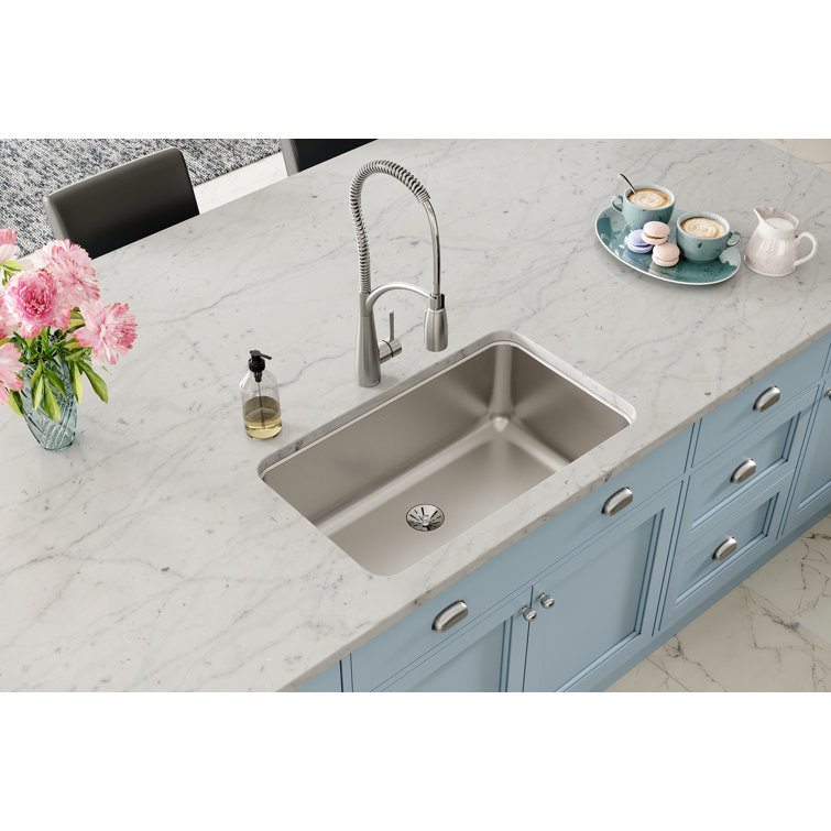 Lustertone Stainless Steel Single Bowl Undermount Kitchen Sink