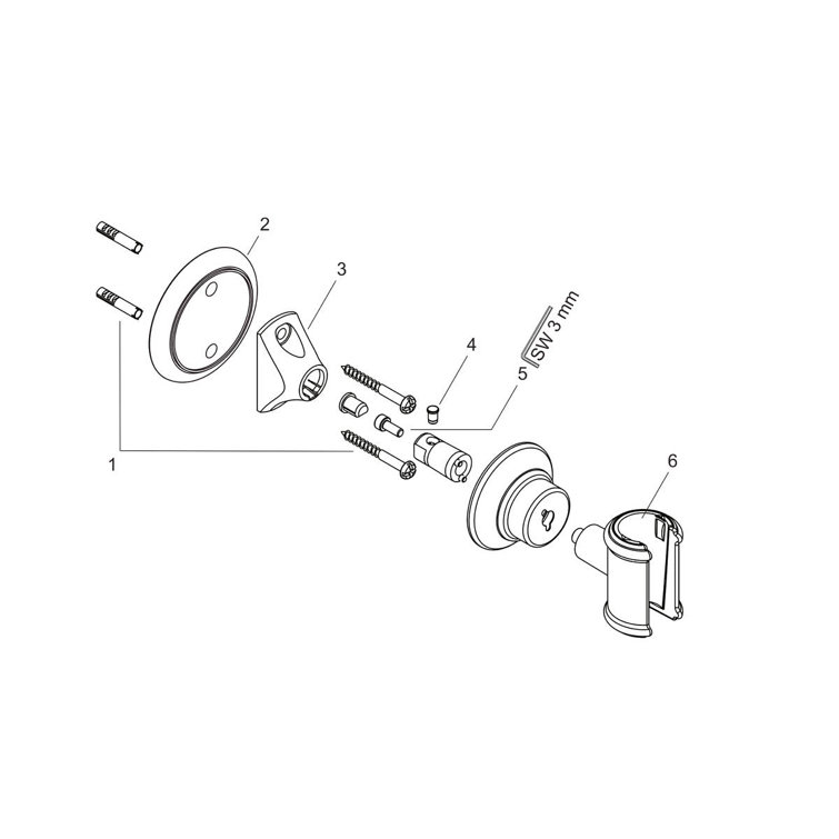Polished Nickel Wall Mounted Handshower Holder
