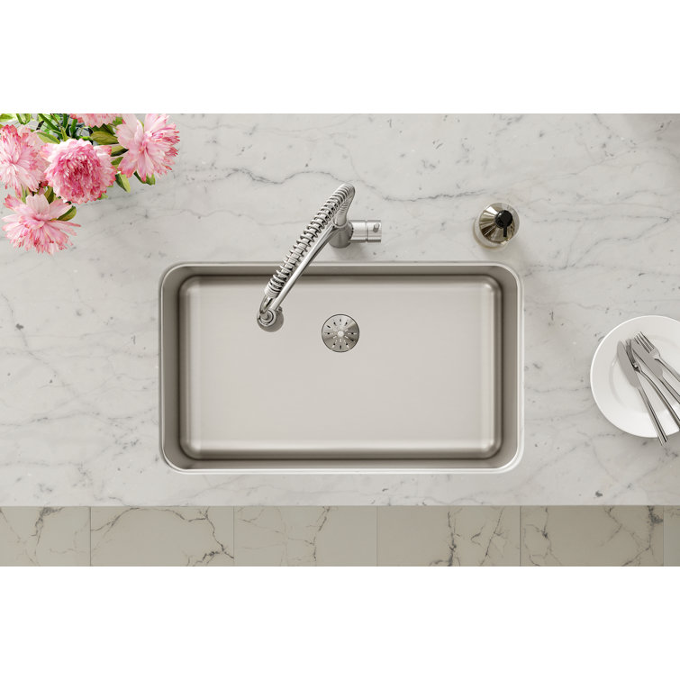 Lustertone Stainless Steel Single Bowl Undermount Kitchen Sink