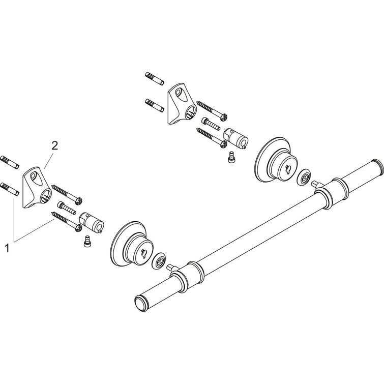 Modern Polished Nickel 18" Wall Mounted Towel Bar