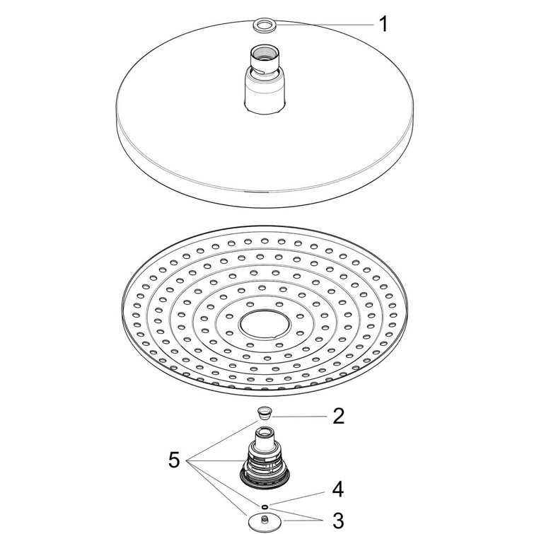 Chrome Modern 9.5" Rain and Jet Showerhead