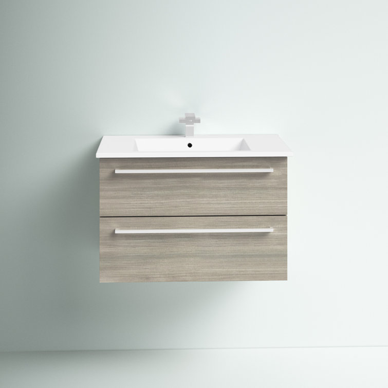 Aria 30" Single Sink Wall-Mount Bathroom Vanity with Cultured Marble Top