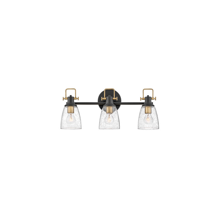 Easton Black and Brass 3-Light Vanity Fixture