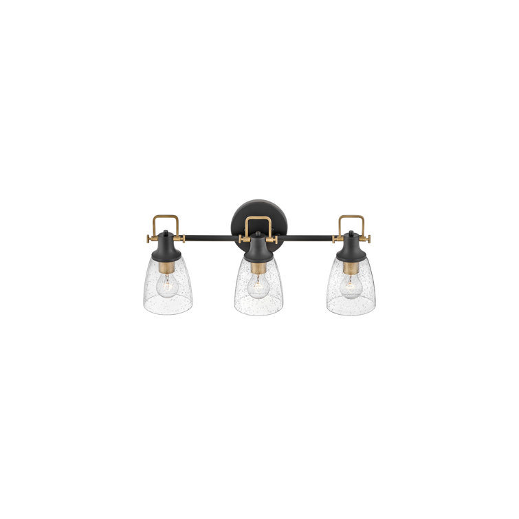 Easton Black and Brass 3-Light Vanity Fixture