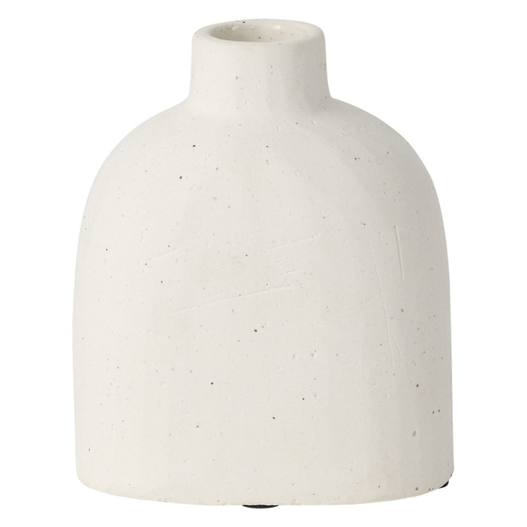 White Handcrafted Ceramic Bud Table Vase