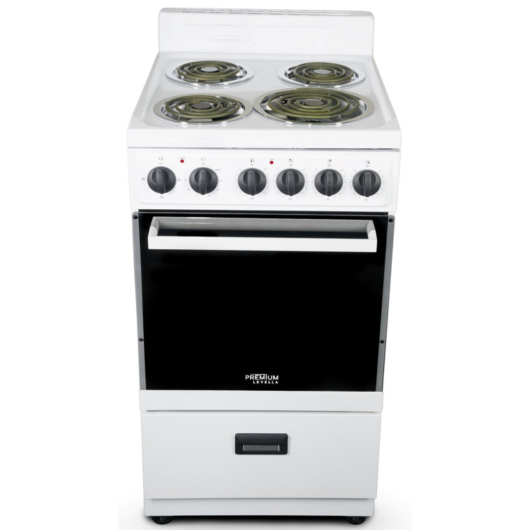 Premium White 20" Freestanding Electric Range with 4 Burners