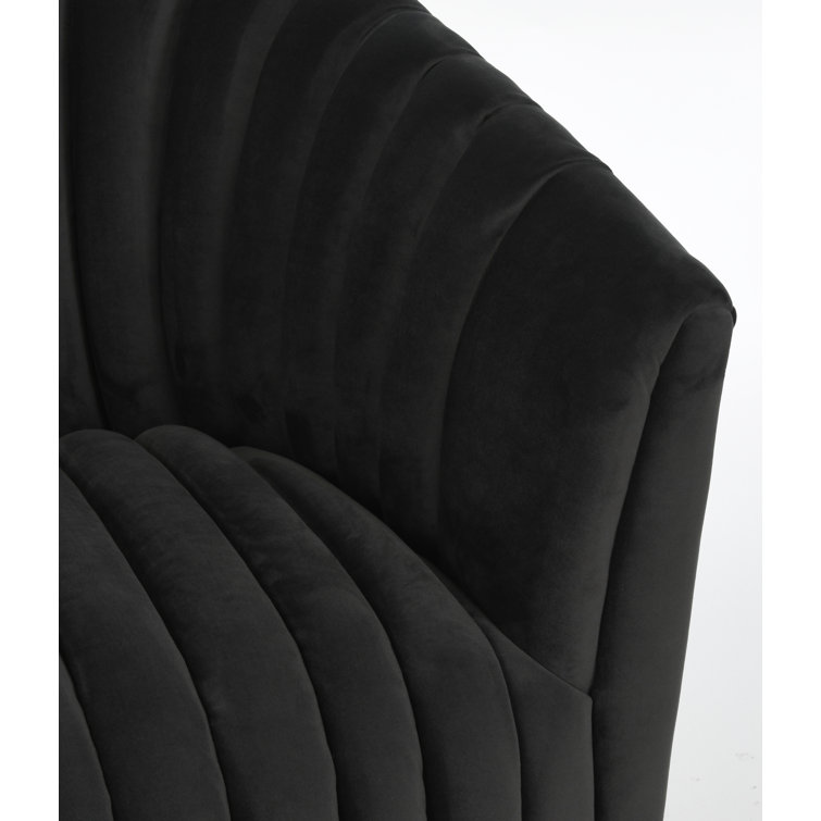 Handcrafted Gray Polyester Swivel Barrel Chair with Solid Wood Frame