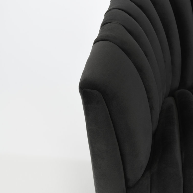 Handcrafted Gray Polyester Swivel Barrel Chair with Solid Wood Frame