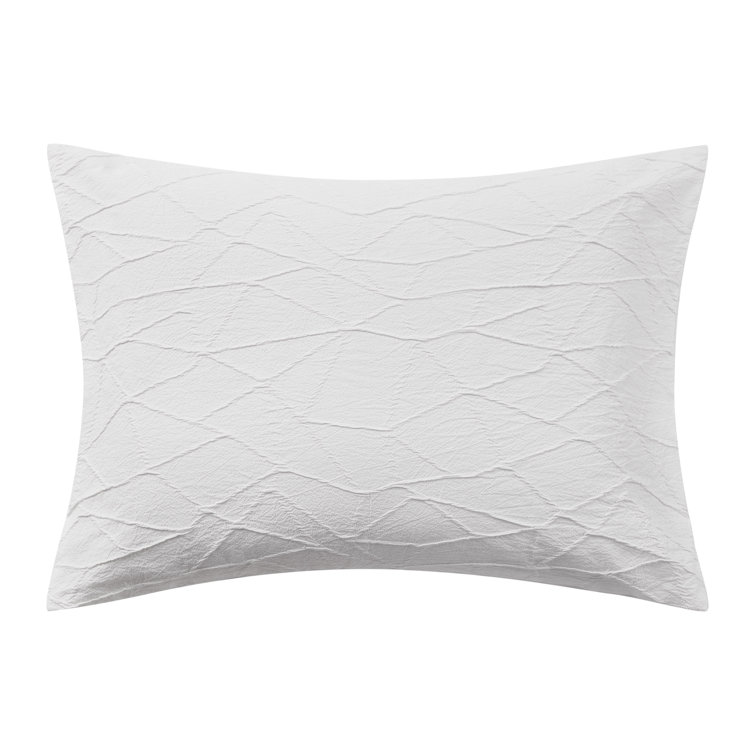 Queen White Cotton Reversible Abstract Comforter Set