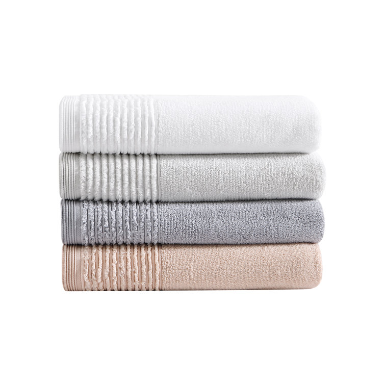 White Ridged Cotton Hand Towel Set of Three