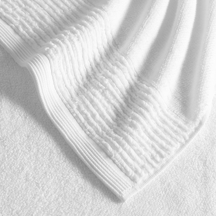 White Ridged Cotton Hand Towel Set of Three