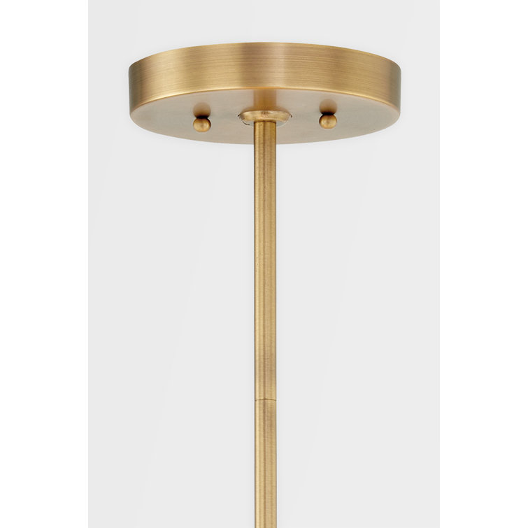 Patina Brass and White Linen 1-Light Pendant