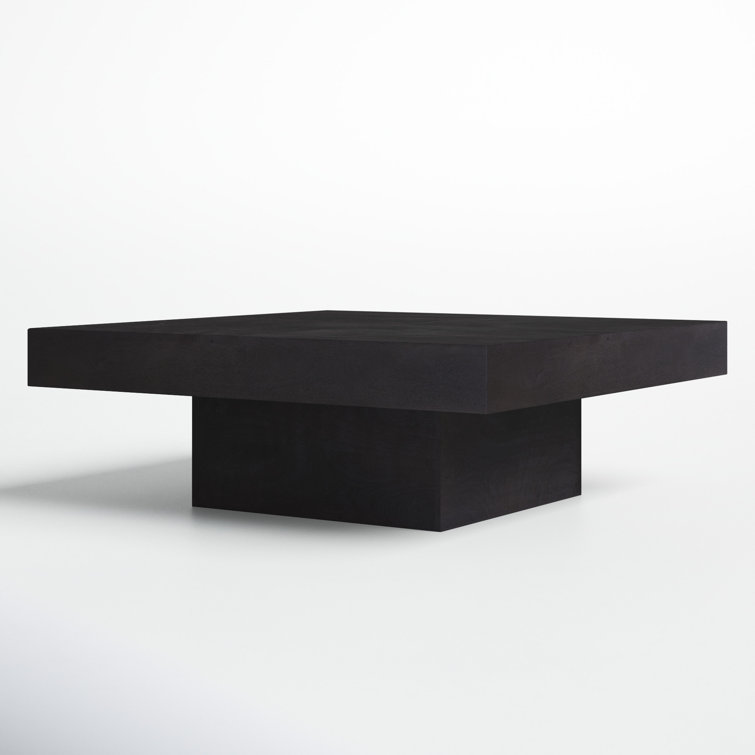 Modern Black Solid Wood Square Coffee Table