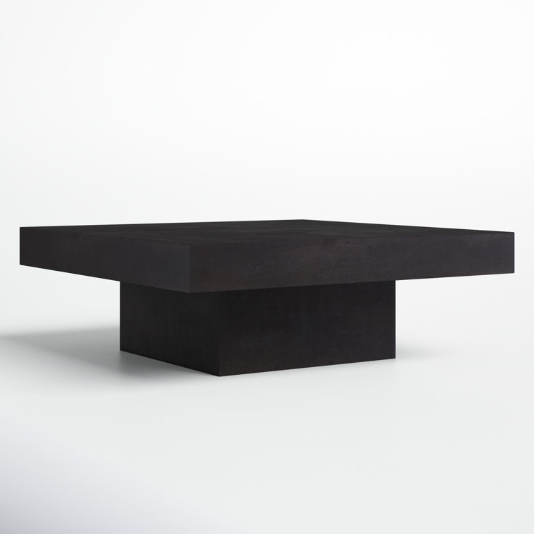 Modern Black Solid Wood Square Coffee Table