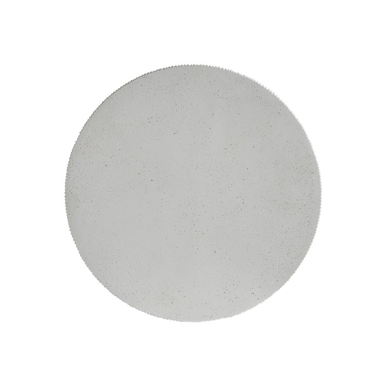 White Round Stonecast Transitional End Table
