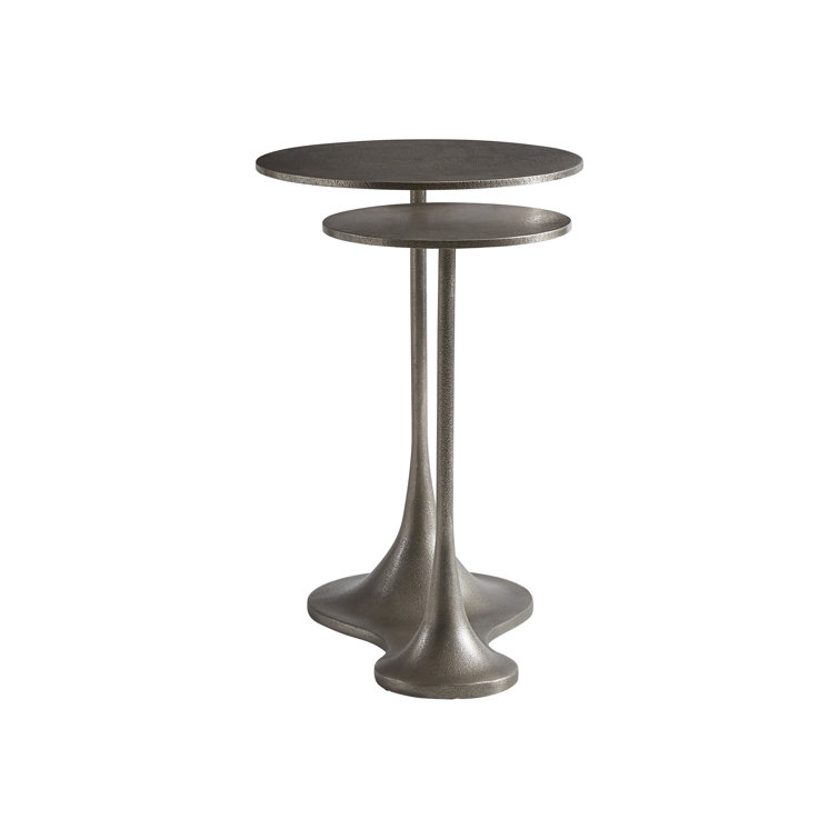 Graphite Gray Cast Aluminum Round End Table