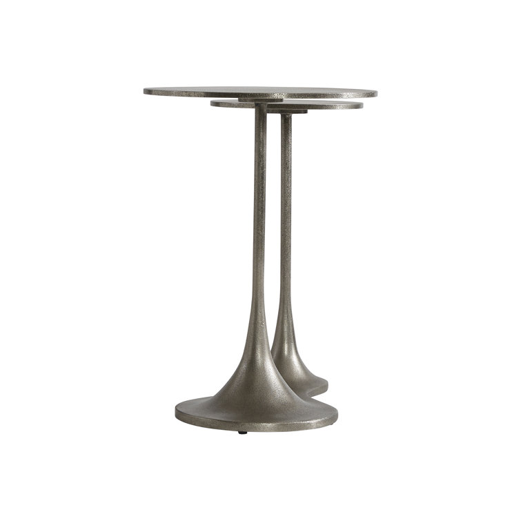 Graphite Gray Cast Aluminum Round End Table