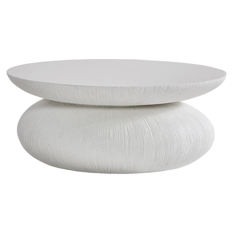 Corsica White Ceramic Round Coffee Table
