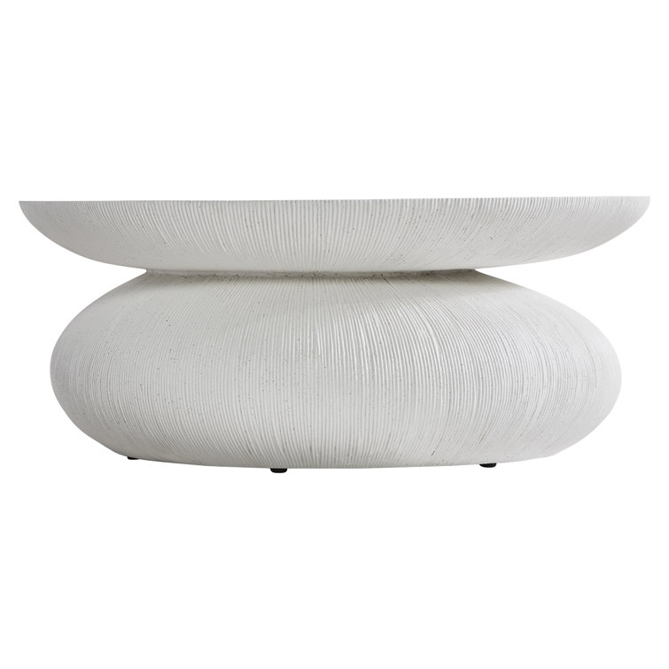 Corsica White Ceramic Round Coffee Table