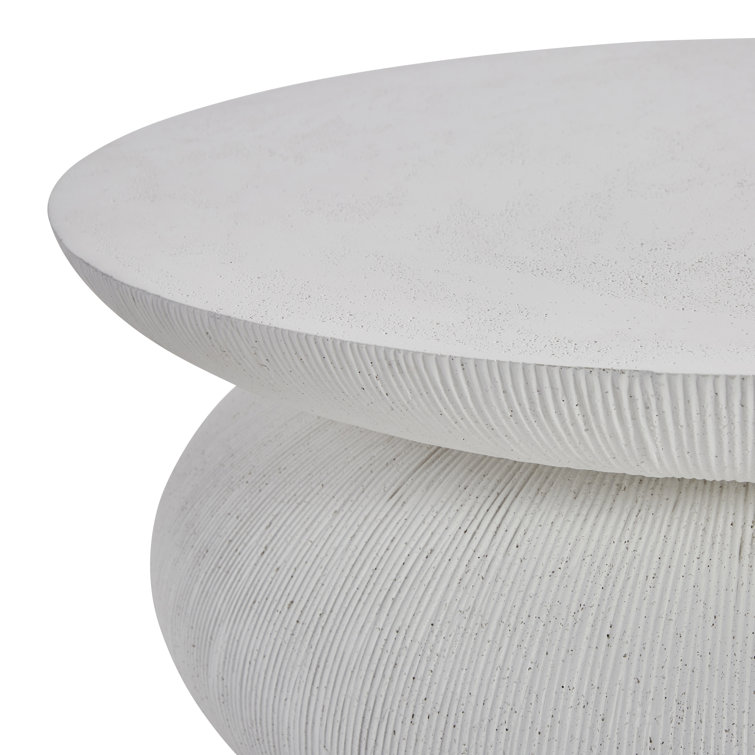 Corsica White Ceramic Round Coffee Table