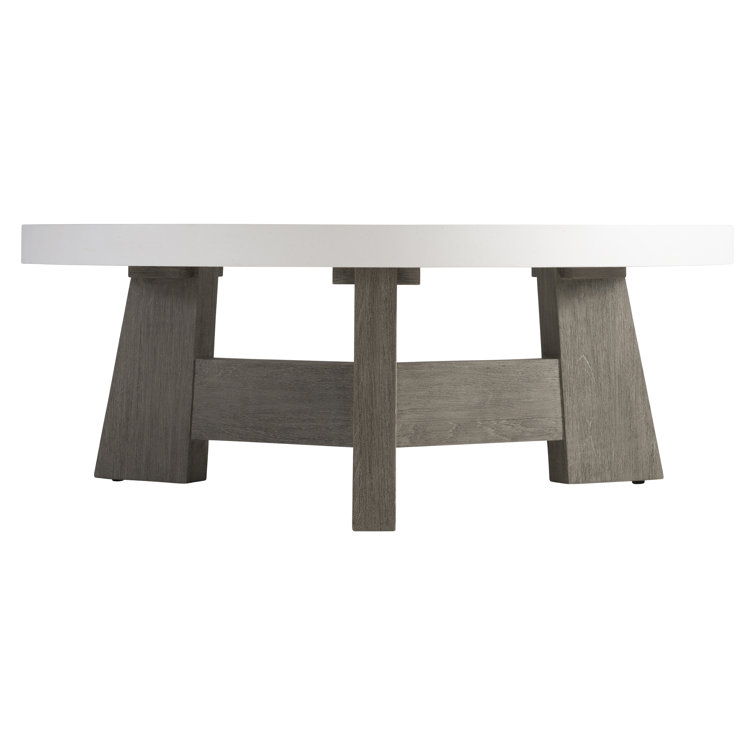 Rochelle 42'' White Glass-Reinforced Concrete Round Cocktail Table